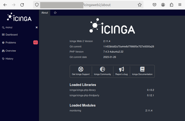 Icingaweb2 user interface version