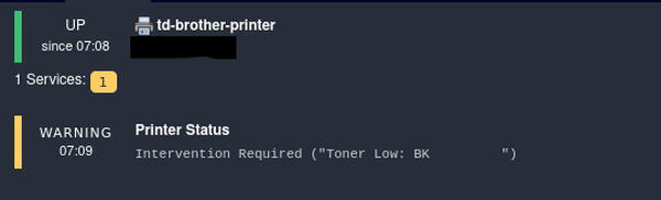 Brother printer in Icinga2 monitoring