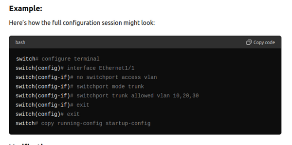 ChatGPT suggests to remove the mode access before setting trunk port