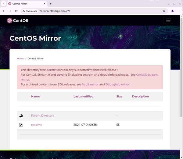 Empty CentOS 7 mirror