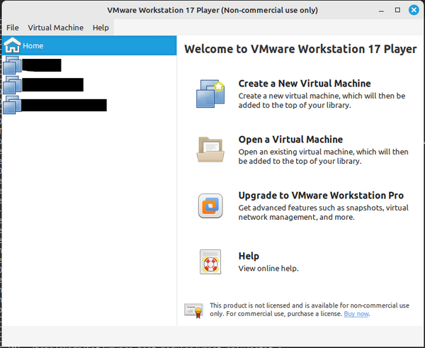 VMware Workstation Player 17.5.2 working again.