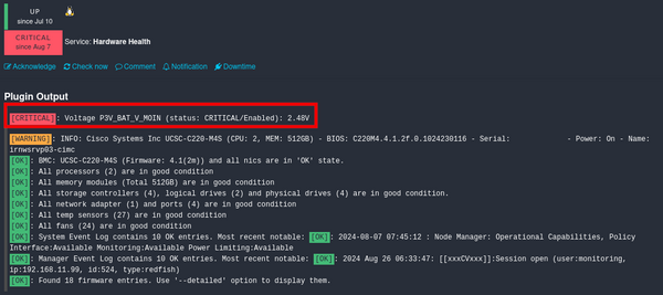 Cisco UCS hardware alert on CMOS battery